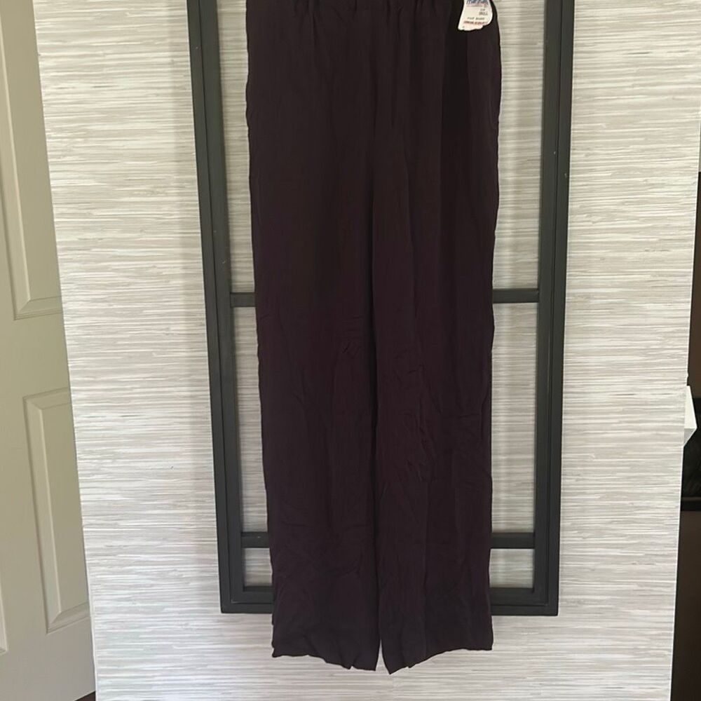 NWT Silk collection 100% silk vintage Marshalls burgundy purple high waisted pul